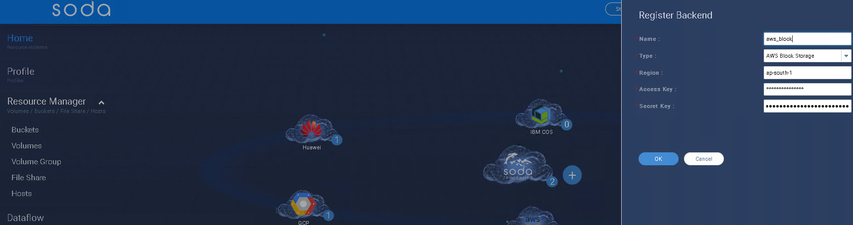 multi-cloud backend register block