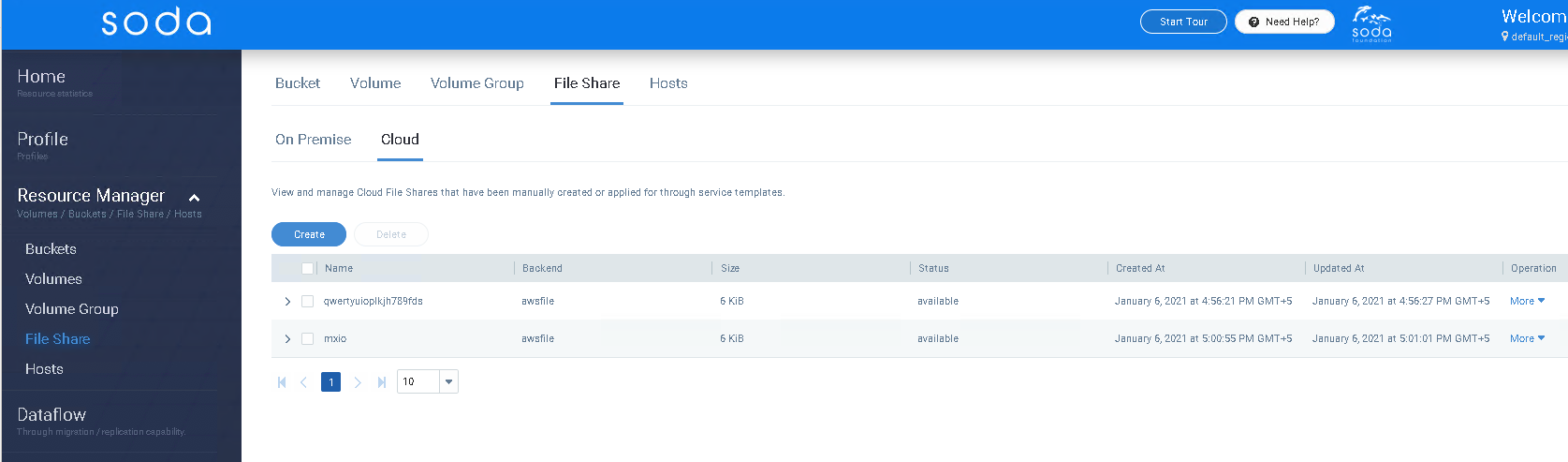 multi-cloud list cloud fileshare