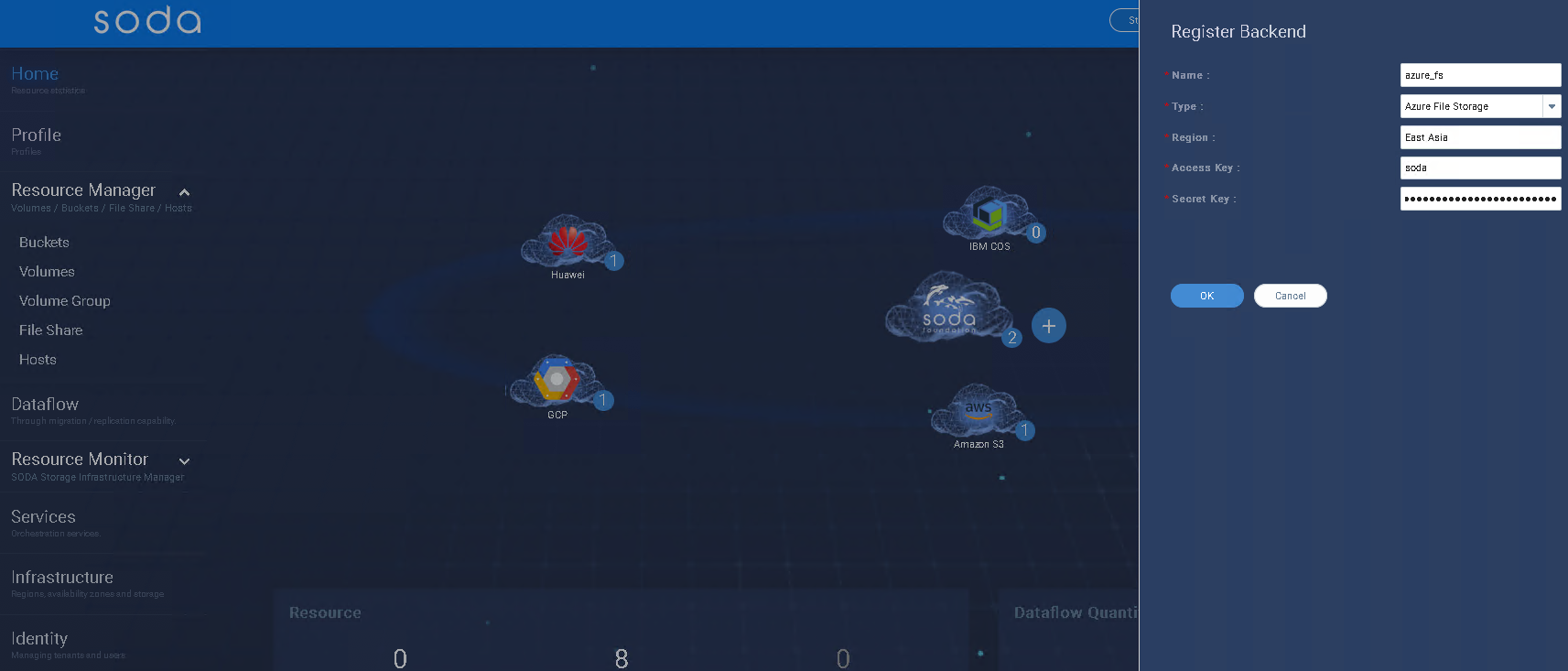 multi-cloud backend register file 