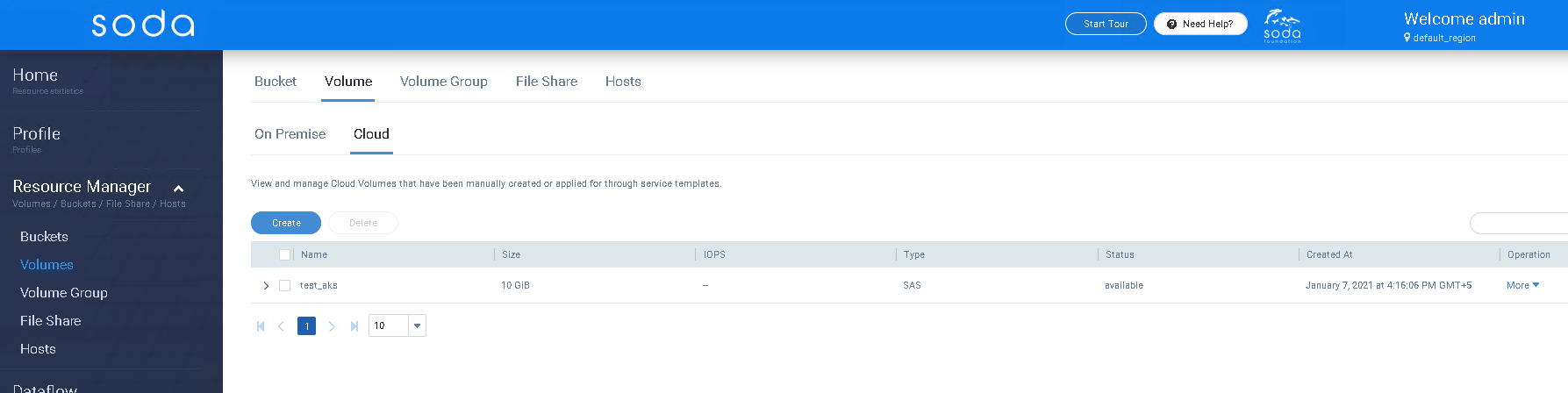 multi-cloud create list volume